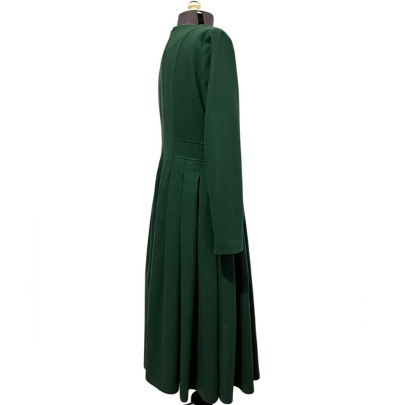 Xiaolizi Wool Blend Fit & Flare Green Long Sleeve Dress Size S - Picture 3 of 9